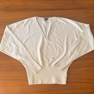 Express Cream V-Neck Sweater